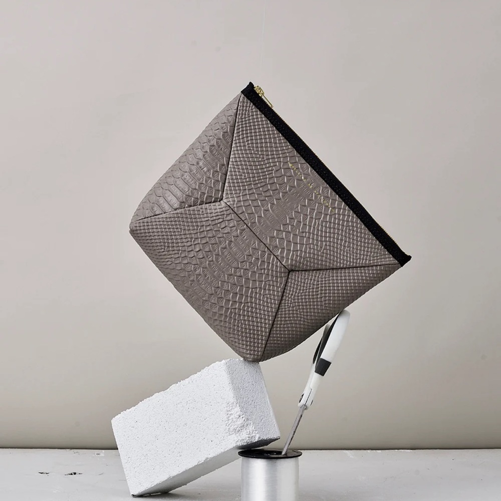 Elegant Gray Textured Clutch